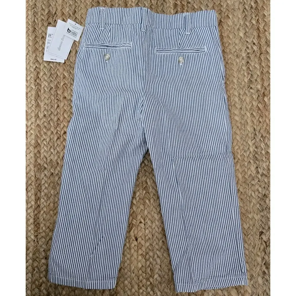 NWT GYMBOREE SEARSUCKER STRIPED PANTS Blue and White‎ Special Ocassions Size 2T